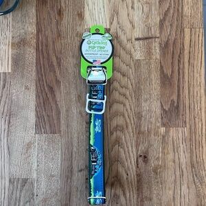 Large Blue and Green Dog Collar with Bottle Opener